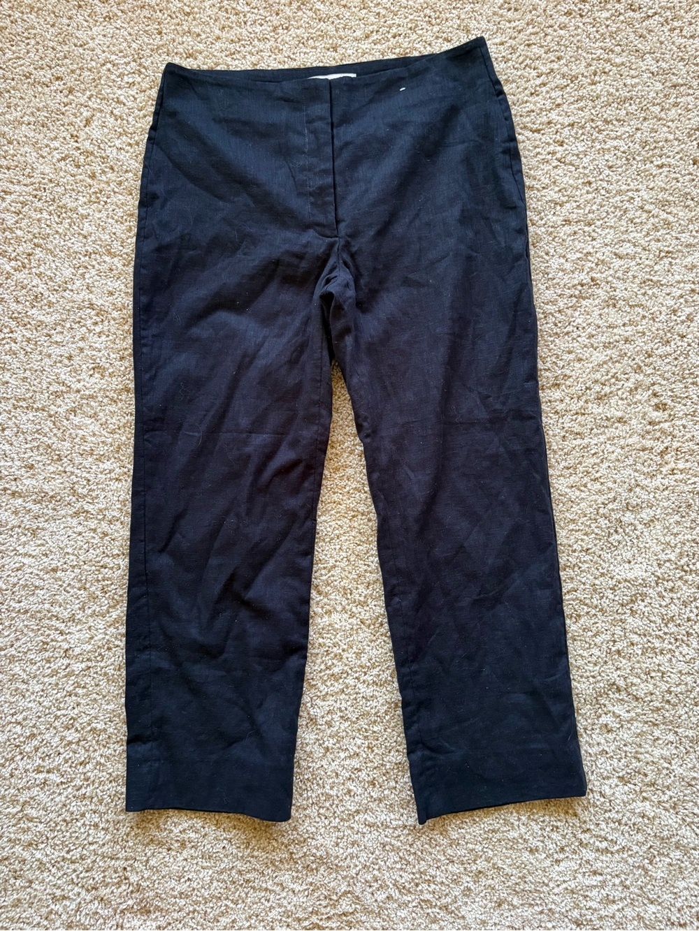 NWT Abercrombie & Fitch‎ Black Linen Blend Tailored Ankle Pants 26 Short
